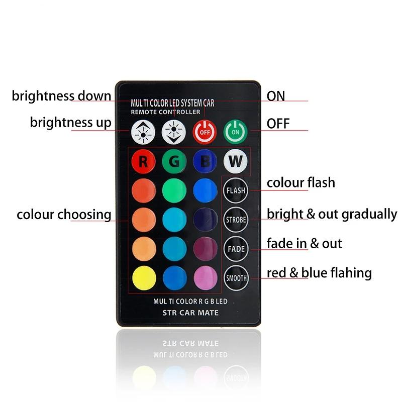 2/4 шт. T10 W5W Led 194 168 W5W 5050 SMD автомобильный купольный светильник для чтения автомобильная клиновидная лампа RGB светодиодная лампа с пультом дистанционного управления