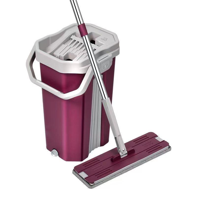 Hands-Free Flat Mop: Dual-Use Scratch-Off Design for Easy, Efficient Cleaning with Bucket.