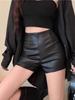Women's A-Line PU Leather Shorts - Slim Fit, Sexy Korean Style, Perfect for Fall/Winter 2023.