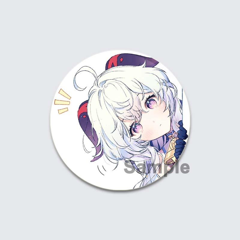 Значок Genshin Impact Game Anime Girl Hu Tao/Venti/Jean, 58 мм, круглая брошь для рюкзака, одежды, аксессуаров, ювелирных изделий, подарков