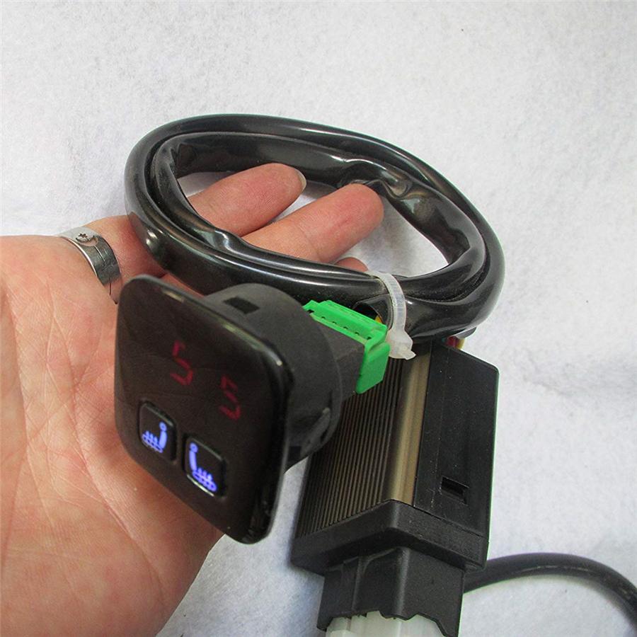 2 Seats Universal Two Seater Switch Carbon Fiber Heated Seat Heater Kit 5-Level 12V
