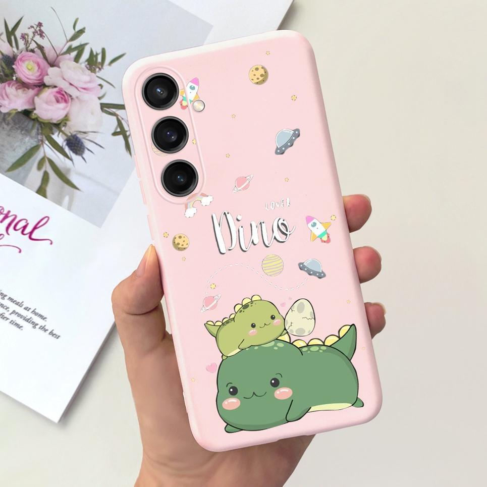 Для Чехла Funda Samsung A35 5G Case SM-A356E Пара Любовь Сердце Цветок Кошка Рисунок Задняя Крышка Для Samsung Galaxy A35 5G Etui