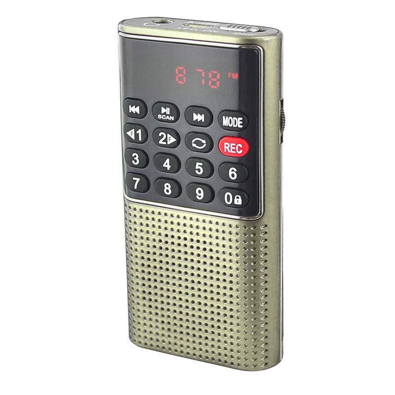 Мини-портативный FM-радио, беспроводной динамик, MP3-плеер с поддержкой записи, TF-карта громкой связи, USB-наушники