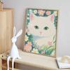 5D full drill round diamond painting set white cat flower living room decoration craft wall art