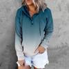 Женский повседневный модный пуловер с длинным рукавом с постепенным изменением и капюшоном, толстовки с капюшоном