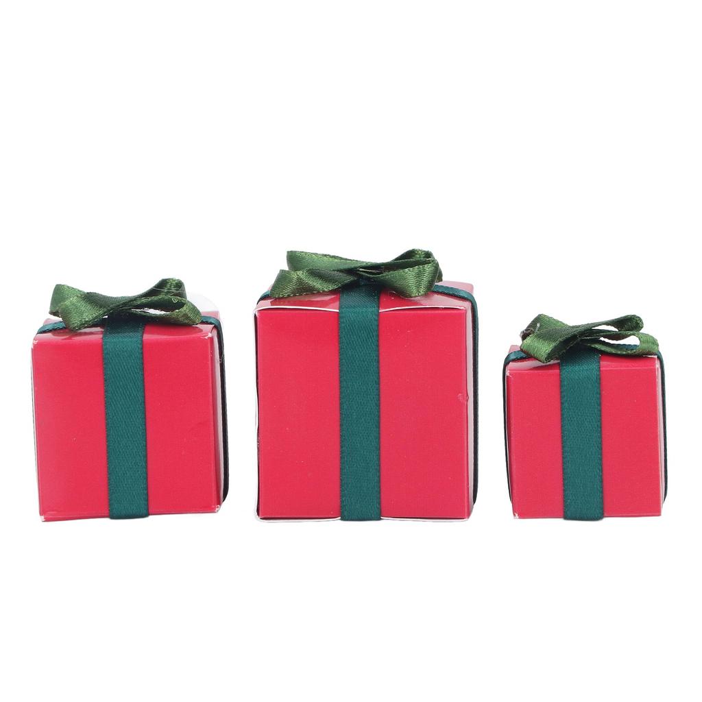 3Pcs Simulation Mini Gift Box Superb Workmanship Multipurpose Dollhouse Miniature Gift Box for 1:12