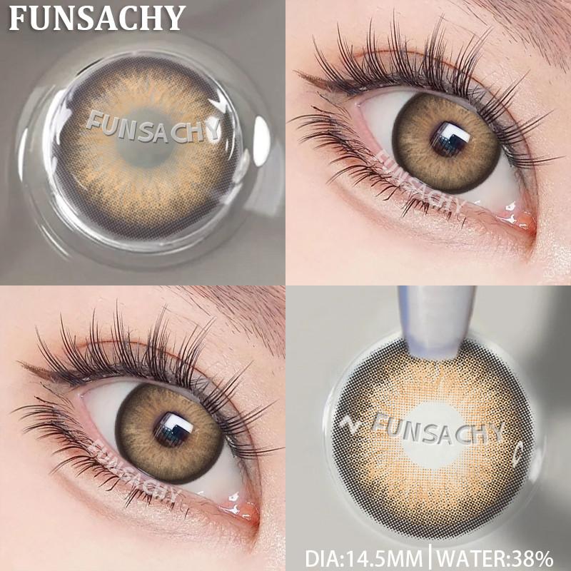 FUNSACHY Новые цветные контактные линзы для глаз 1 пара Натуральные модные контактные линзы Сине-серые линзы для глаз Ежегодная косметика для учеников