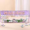 New large-sized mahjong storage bag with embroidered letters, featuring a transparent design and large capacity lo