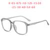Transparent Gray Frame Oval Myopia Glasses Finished Women Men Short-Sight Prescription Spectacle Diopter 0 -0.5 -1.0 To -6.0