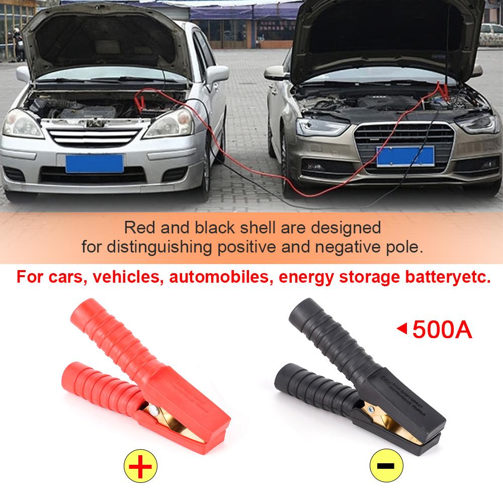 2 шт. Большие 500А-1000А Зажимы-крокодилы Зарядные устройства для автомобильных аккумуляторов Изолированные зажимы Аварийные зажимы для пусковых проводов аккумулятора Аксессуары