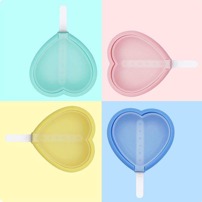 Силиконовая форма для изготовления мороженого с полипропиленовой крышкой и наклейками, создатель мороженого с прекрасным сердцем