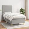 Box Spring Bed with Mattress Light Grey 90 x 190 cm Fabric