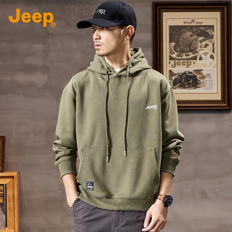 Jeep Мужской худи премиум-класса с вышивкой