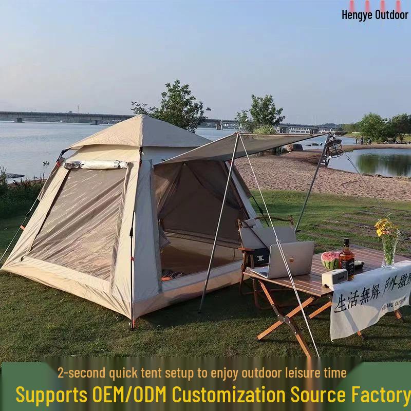 Double-layer Quick-opening Camping Tent with Sunshade for Outdoor Protection