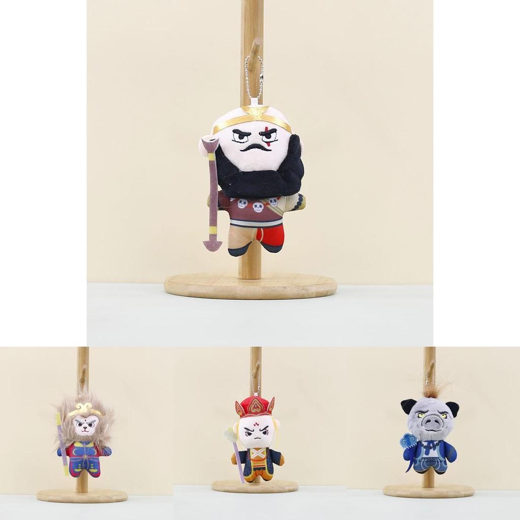 Adorable Cartoon Plush Toy Keychain Featuring Sun Wukong Tang Seng And Pigsy For Kids