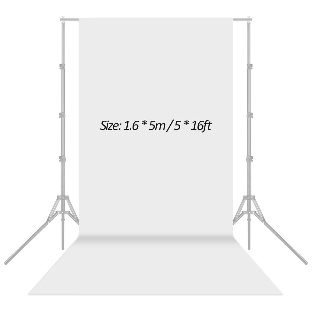 1.6x5м 5x16фт Фотостудия Нетканый Фон Задний Экран Однотонный Белый