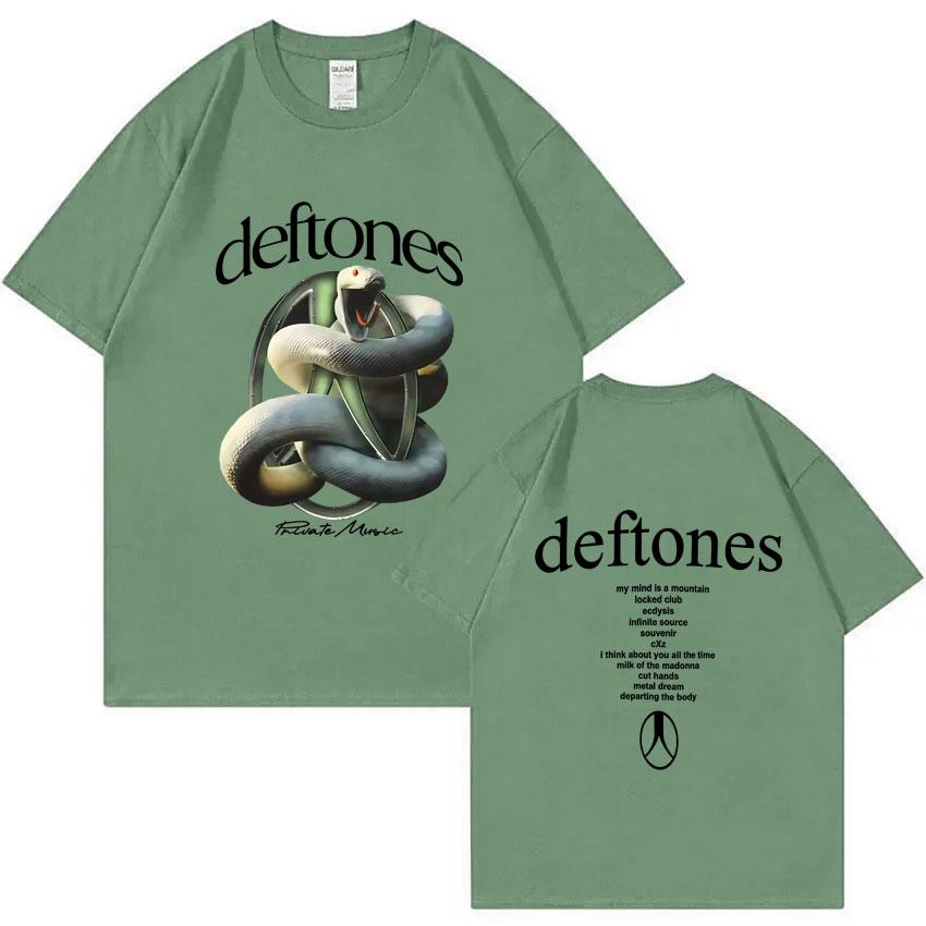 Музыкальная группа Deftones Принт Змея Футболка Унисекс Женская Винтажная Повседневная Мягкий Хлопок Футболки Унисекс Мода Уличная одежда