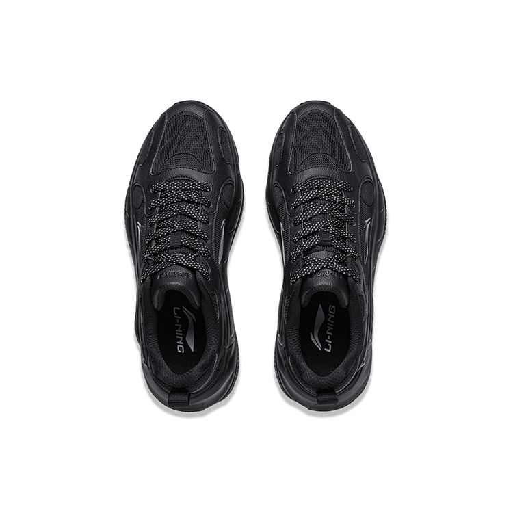 Li Ning универсальные ретро-обувь для папы мужские кроссовки черные AGCT391-1