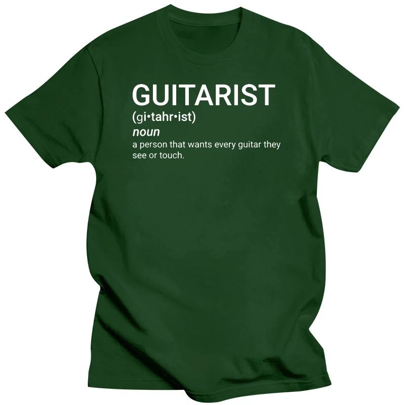 Футболки с забавным гитаристом и надписью «Guitarist Definition», графические, хлопковые, уличная одежда, короткий рукав, круглый вырез, футболка Harajuku для мужчин