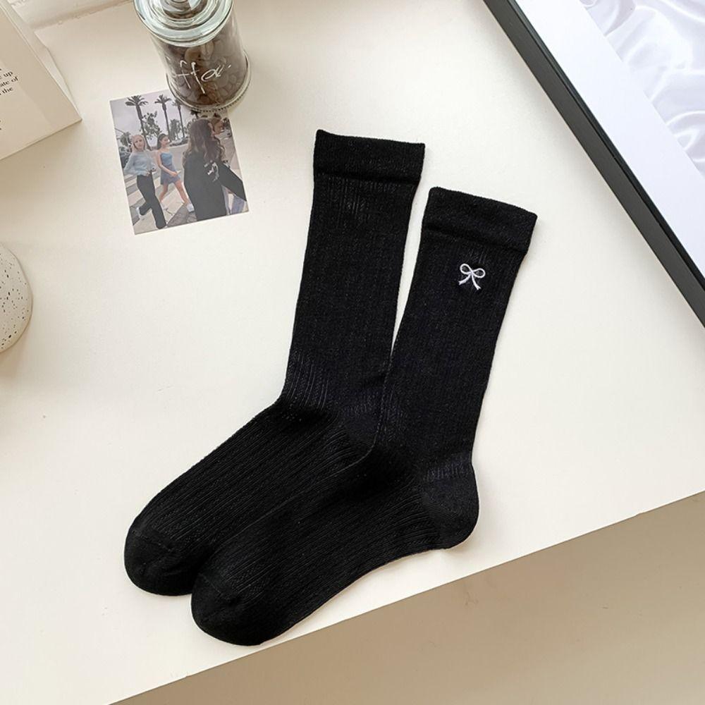Spring Summer Bowknot Socks Breathable Cotton Socks New Long Socks