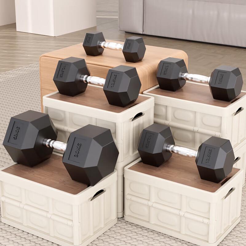 YANBO Hexagonal Rubber-Coated Dumbbells