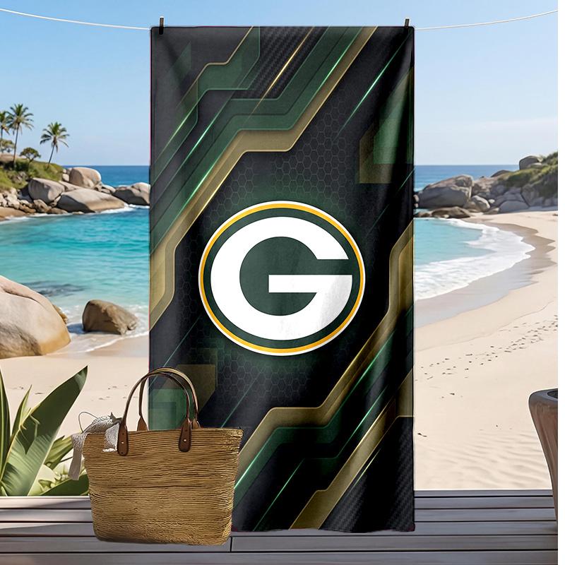 Green Bay Packers Print Beach Towel Soft Portable Quick?dry Towel For Pool Summer Vacation Outdoor Sport