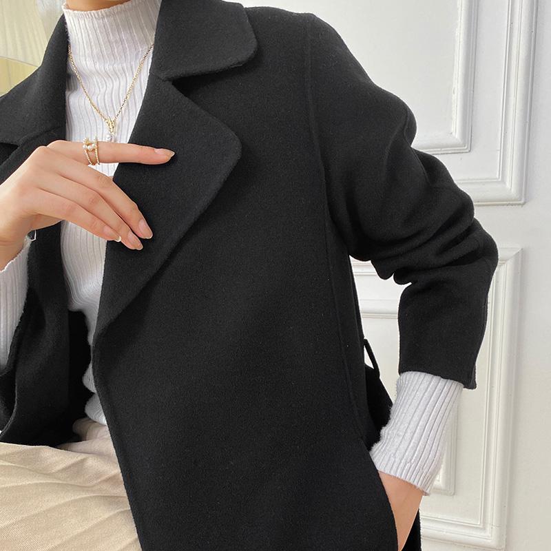 Женское пальто из 100% шерсти TIDENOVEL Осеннее шерстяное длинное пальто Ручной работы Пальто-бушлат Зимняя теплая шерстяная длинная куртка Пальто