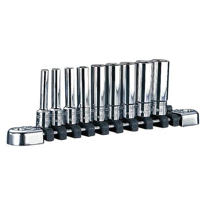 Набор из 9 глубоких торцевых головок Nepros от Kyoto Machinery Tools NTB2L09A (КТК) 6.3mm (1/4 дюйма)