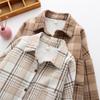 Fashion Thick Velvet Plaid Shirts Women Winter Keep Warm Blouses and Tops New Casual Slim Female Clothes Outwear