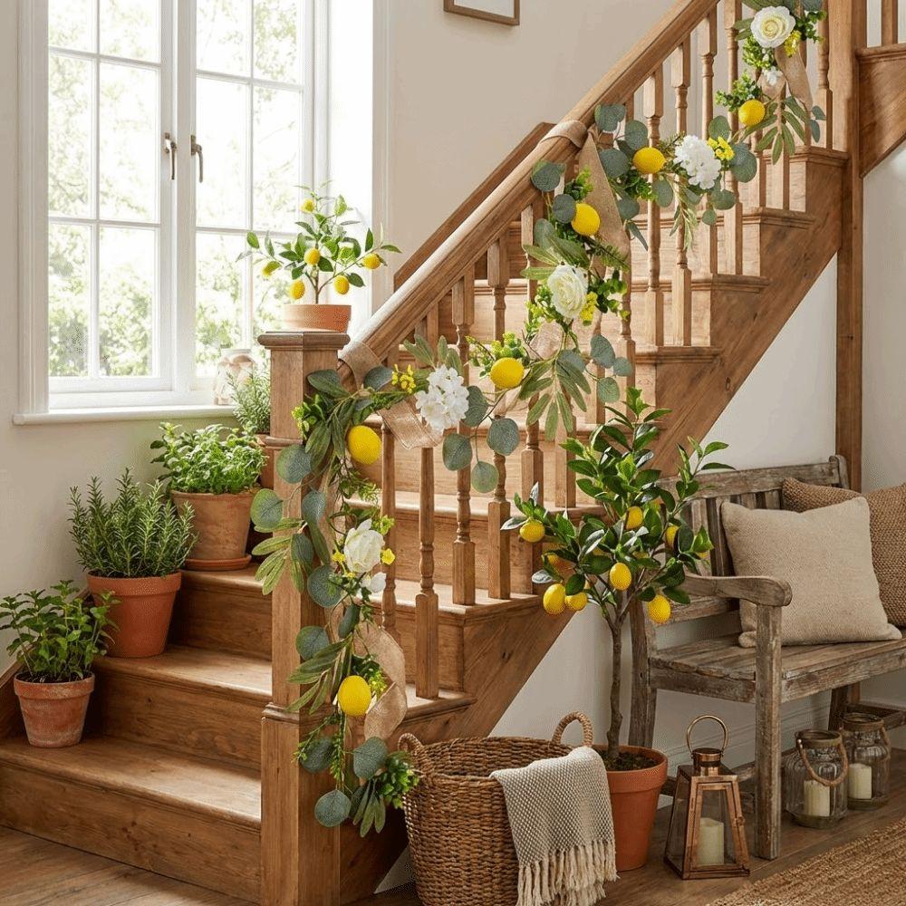Realistic Lemon Vine Decor Greenery Simulation Lemon Vine Faux Lemon Wreath  Wedding Party Decor