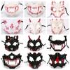 Resin Long Teeth Mask Half Mask Bloody Skull Mask Nightclub   Cosplay