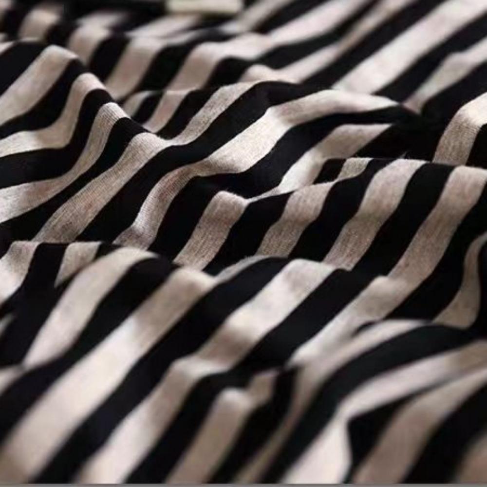 Ретро-искусство Лето Тонкий женский с капюшоном короткий рукав футболка Женский свободный повседневный полосатый топ модный