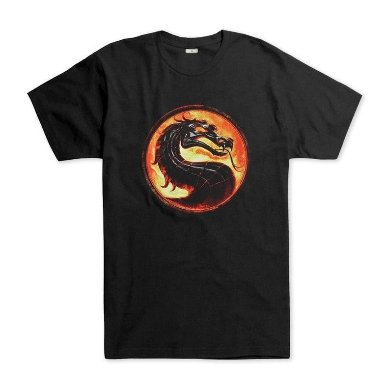 Mortal Kombat Dragon Logo T Shirt Retro Arcade Fighting Game Graphic Tee Unisex
