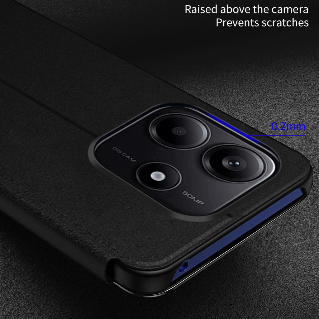 For Xiaomi Redmi Note 14 4G (164.84mm) Case View Window Stand Leather Flip Phone Cover