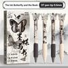 Xiaomi 4-12Pcs Scented Retractable Gel Pen Set Kawaii Cute Cartoon 0.5mm Black Ink Silicone Soft Grip Writing Office Stationery Gift