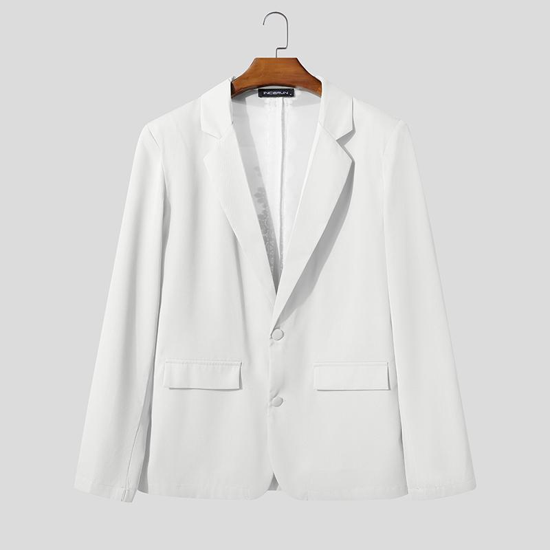 INCERUN Мужские блейзеры с длинным рукавом, кружевной спиной, прозрачной строчкой, тонкие, для вечеринок