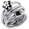 Steel Ring 'Calypso' Black Silver (flower)
