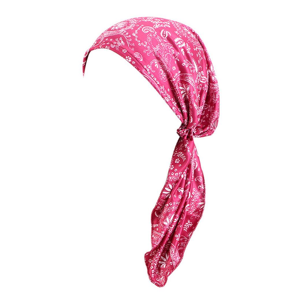 Fashion Headscarf Hat New Women Hat Flower Print Bandana Scarf Muslim Chemo Hat for Parties Travel and Daily Use