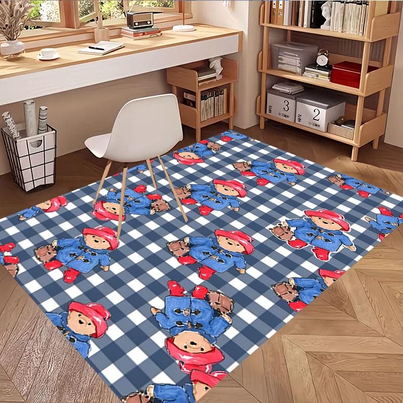 Paddington Bear Print Rug, Washable Floor Carpet, For Entryway Dorm Laundry Room Office Study, Home Decor Birthday Christmas Gift