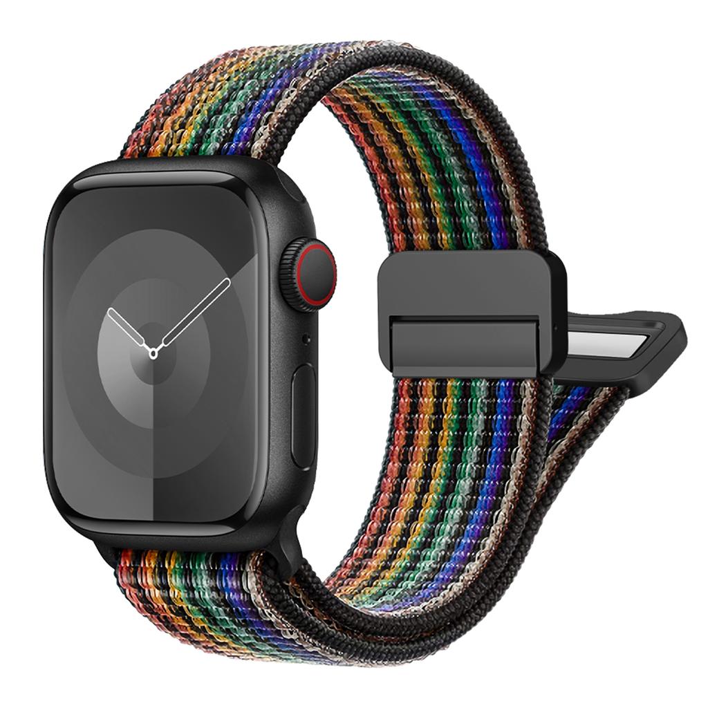 Nylon Loop Strap for Apple watch band 40mm 45mm 44mm 49mm 41mm 38mm 42mm Magnetic bracelet iWatch series 9 8 7 6 5 3 ultra 2 se