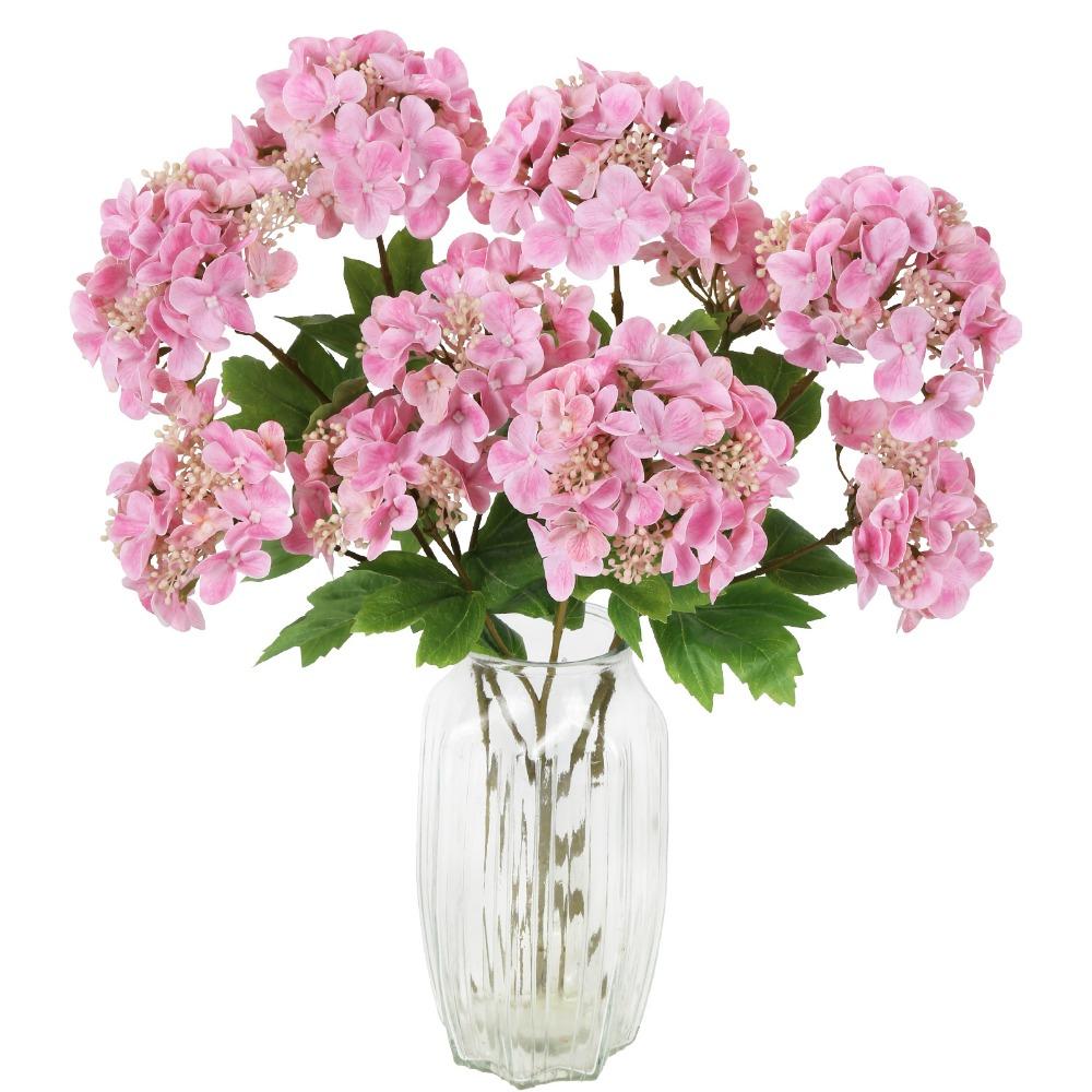Artificial Flowers Real Touch Hydrangea 2 Heads Large Fake Hydrangea Flowers Faux Hydrangea with Stem for Wedding Home Room Table Centerpiece Decor