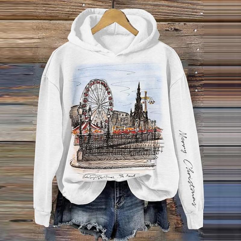 Womens 3D Animal Print Hooded Long Sleeve Sweatshirt Streetwear Casual Top