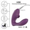 Suction Vibrator for Women Waterproof Strong Vibration Sex Toy Silicone Adult Toy Button Control Purple Pink