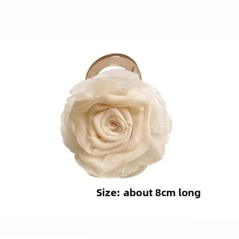 Тканевый цветок розы заколка-краб для волос для женщин девушки зажим для волос пластиковый зажим для хвостика летний головной убор аксессуары для волос