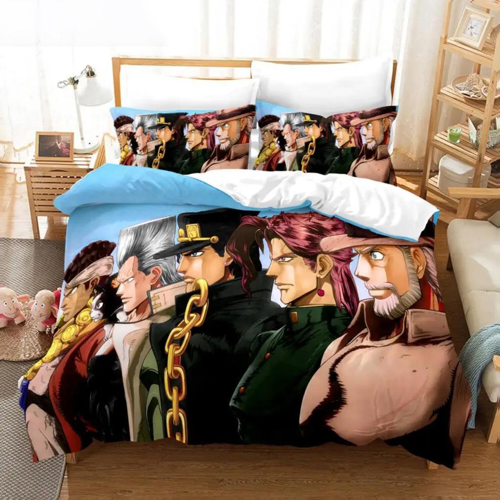 Аниме JoJo Bizarre Adventure Jotaro Kujo Комплект постельного белья для мальчиков и девочек Twin Queen Size Пододеяльник Наволочка Кровать для детей и взрослых