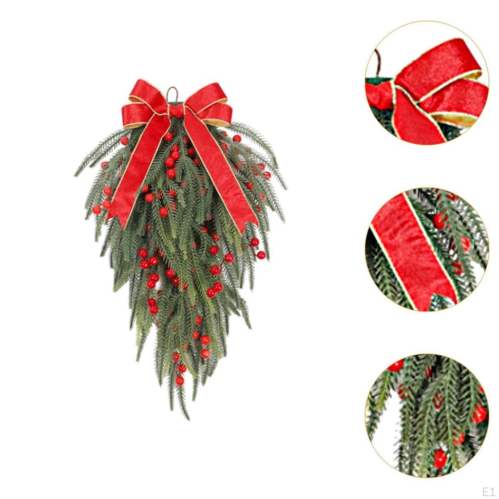 24inch Artificial Christmas Teardrop Swag Ornament Multipurpose Lifelike for Fireplace Decor Xmas