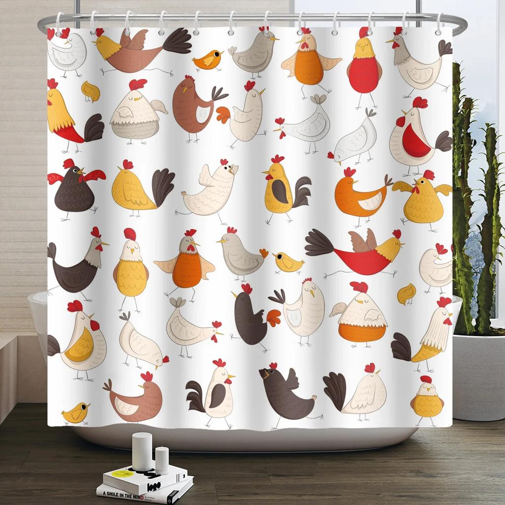 Шторка для душа Лесные животные джунгли Деревья Растения Дикая природа Птица Медведь Лось Лиса Олень Олень Современный Минималистичный Детская Ванная Шторка для душа