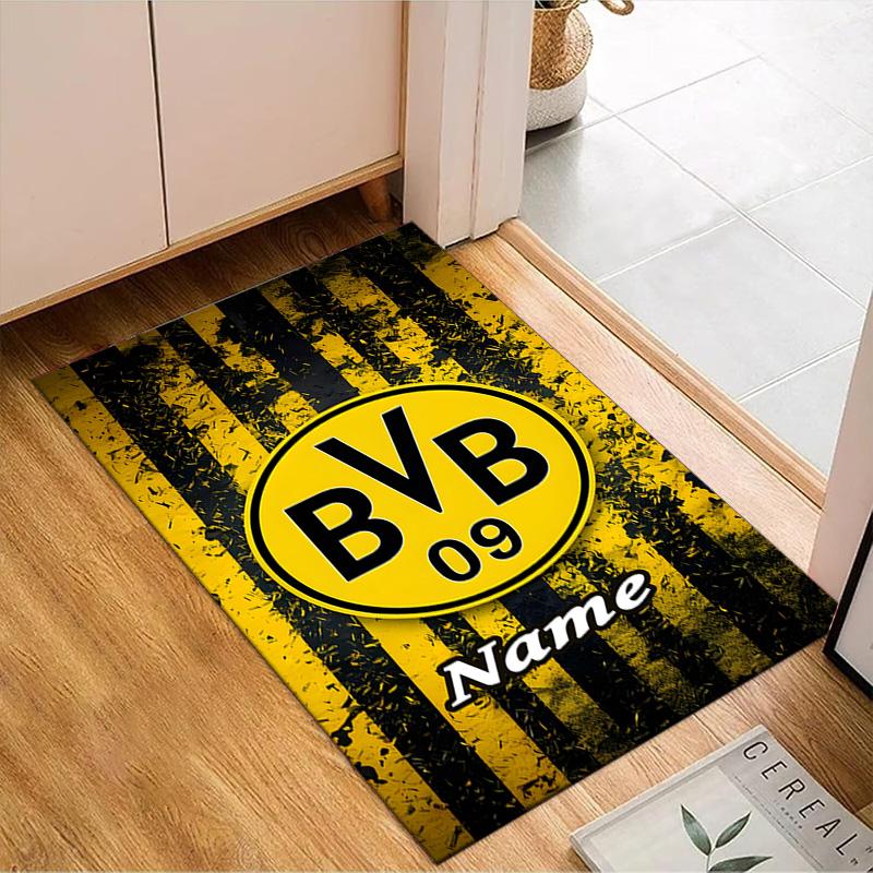 Коврик с индивидуальным именем для фаната BVB, Игровой ковер, Напольный коврик для спальни, гостиной, прихожей, Идея для домашнего декора, Подарок на Рождество, день рождения