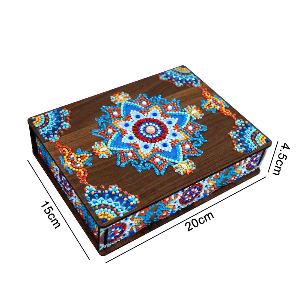 Classic Mandala Diamond Painting Jewelry Storage Case DIY Special Shaped Drill Wood Organizer Mosaic Art Kit Handmade Xmas Gifts
