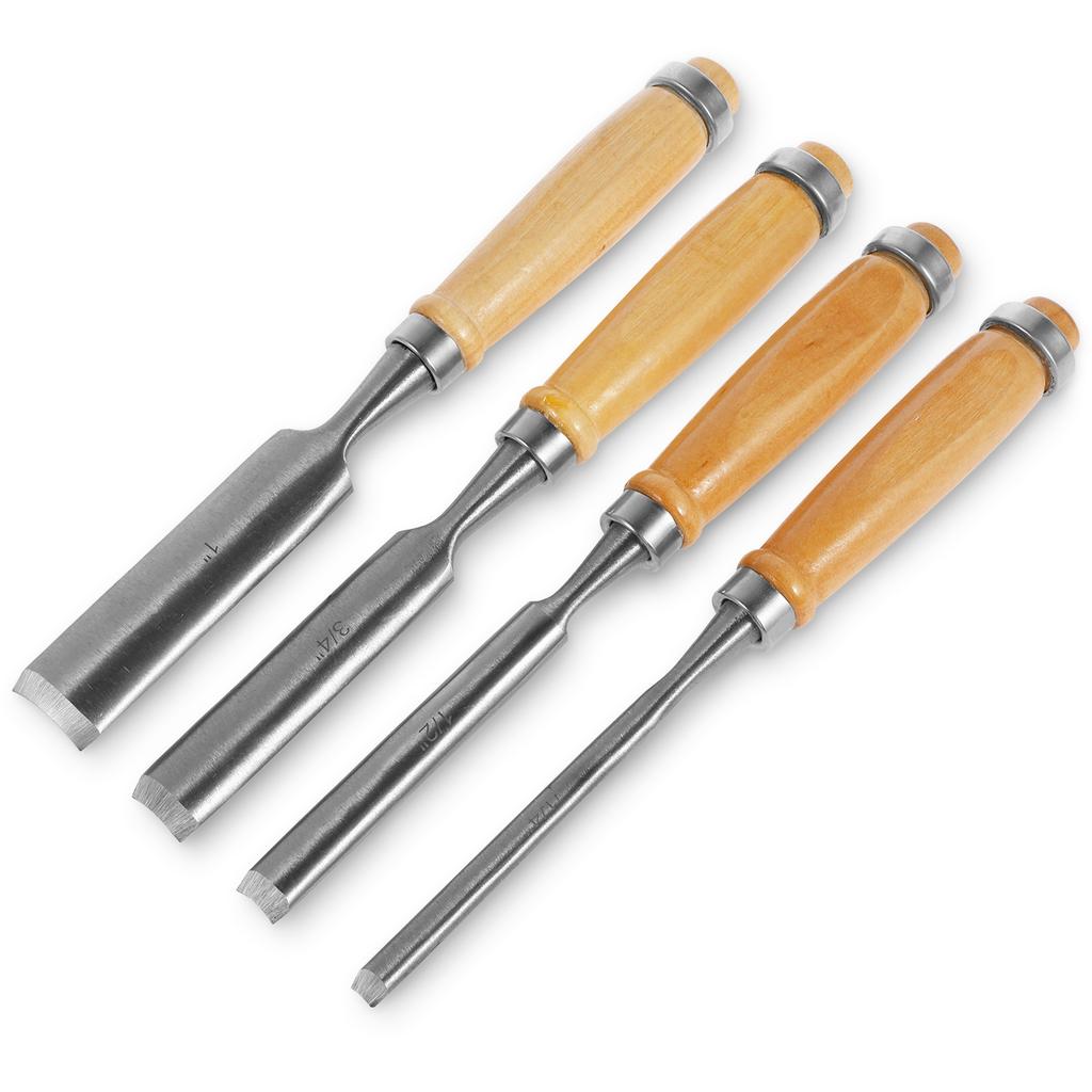 Набор стамесок по дереву 4 шт. Хром-ванадиевая стамеска для деревообработки Многоцелевой резак для резьбы по дереву Плотницкая стамеска Ручной инструмент